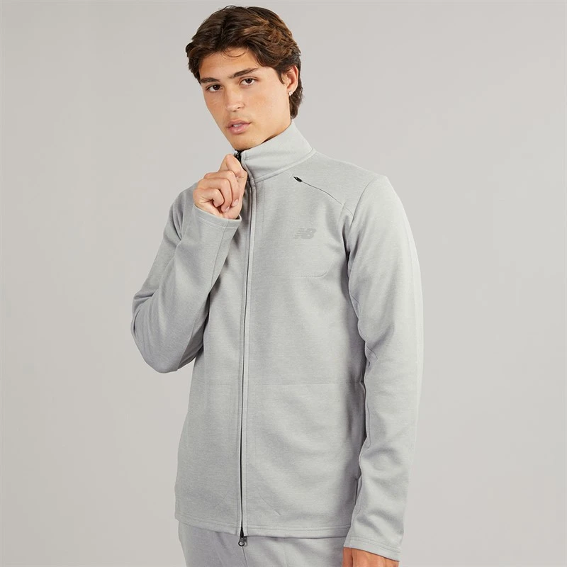 New Balance Mens Tech Knit Training Full Zip Track Jacket Athletic Grey