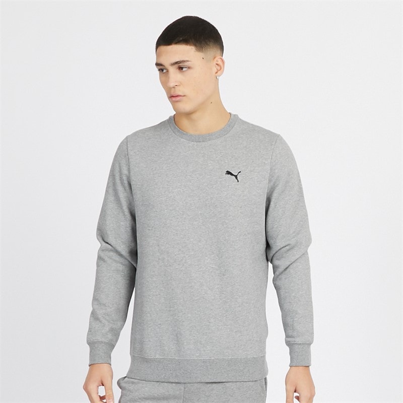 Puma Mens Essentials Small Logo Crew Sweatshirt Medium Gray Heather