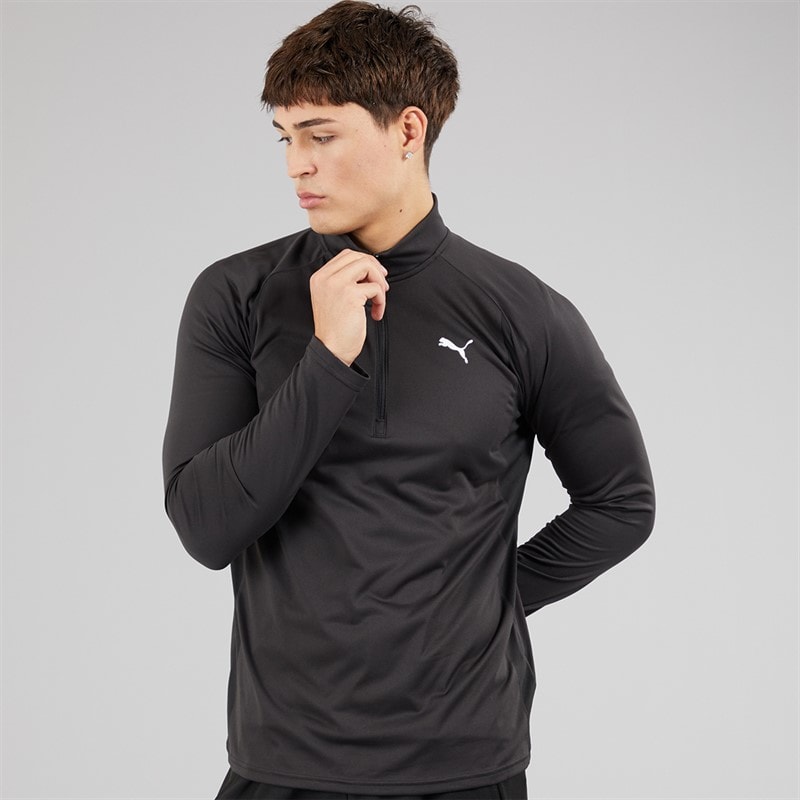 Puma Mens Train All Day Tech 1/4 Zip Training Top Puma Black